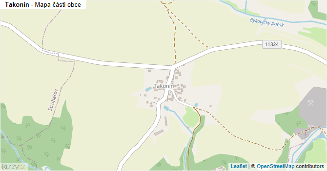 Takonín - mapa části obce