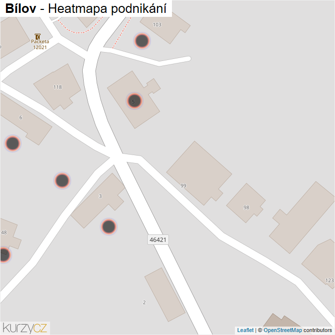 Mapa Bílov - Firmy v obci.
