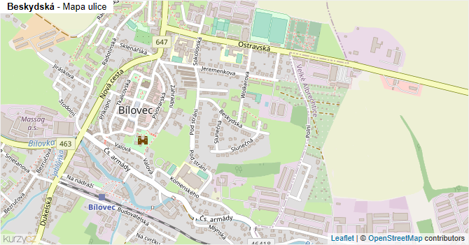 Beskydská - mapa firem