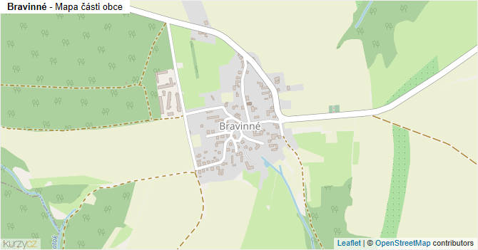 Bravinné - mapa části obce