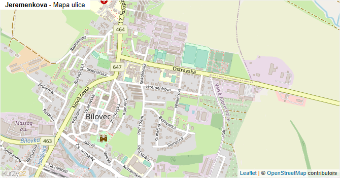 Jeremenkova - mapa ulice