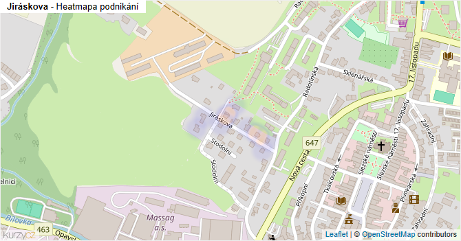 Jiráskova - mapa podnikání