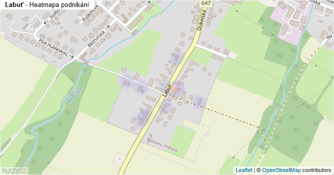 Labuť - mapa podnikání