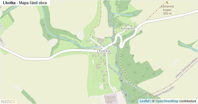 Lhotka - mapa části obce