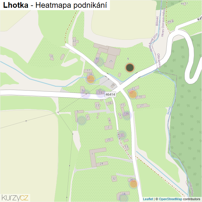 Mapa Lhotka - Firmy v části obce.
