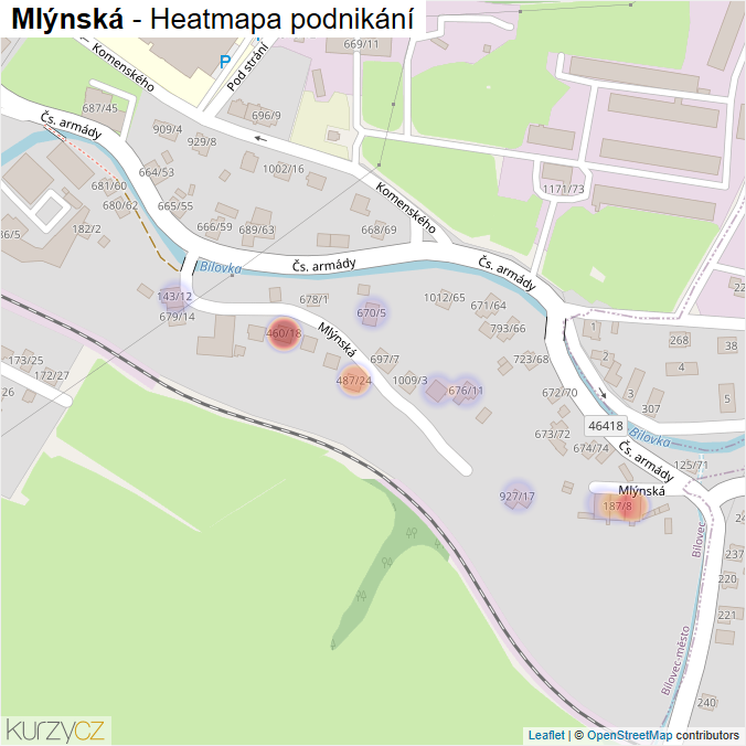 Mapa Mlýnská - Firmy v ulici.
