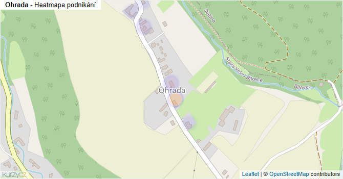 Ohrada - mapa podnikání