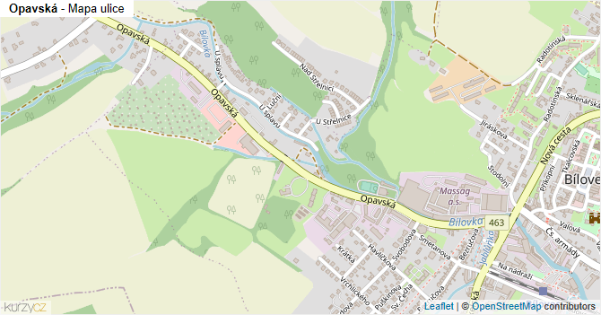 Opavská - mapa ulice