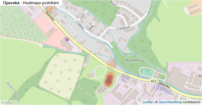 Opavská - mapa podnikání
