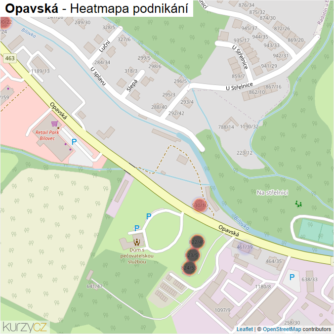 Mapa Opavská - Firmy v ulici.