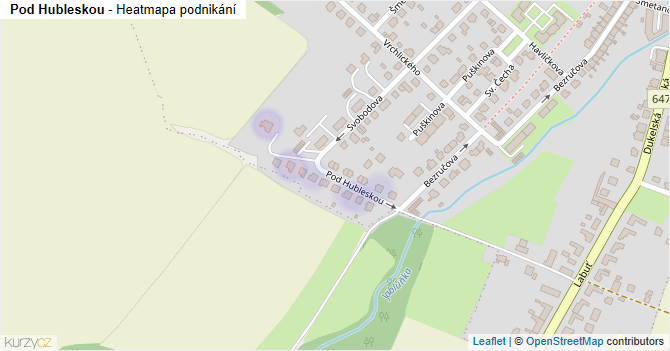 Pod Hubleskou - mapa podnikání