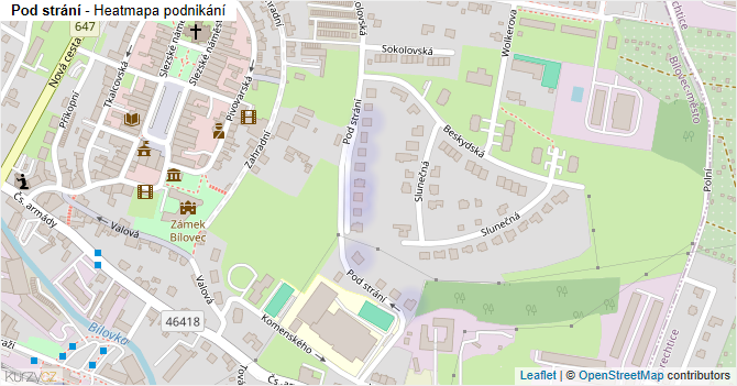 Pod strání - mapa podnikání