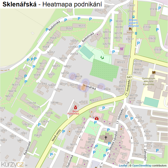 Mapa Sklenářská - Firmy v ulici.