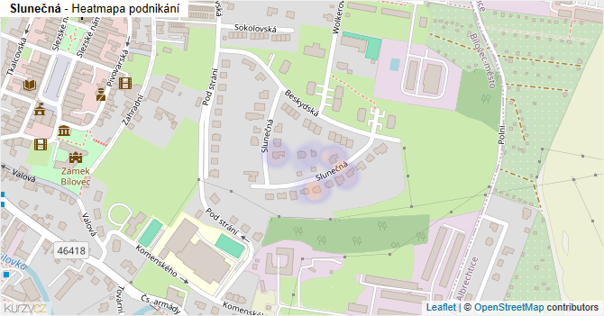 Slunečná - mapa podnikání