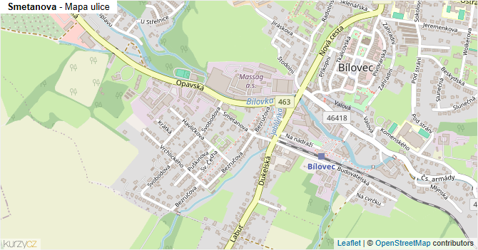 Smetanova - mapa ulice