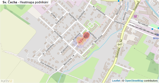 Sv. Čecha - mapa podnikání