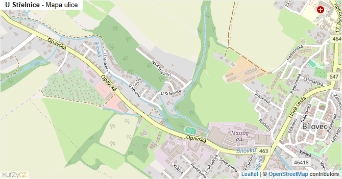 U Střelnice - mapa ulice