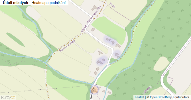Údolí mladých - mapa podnikání