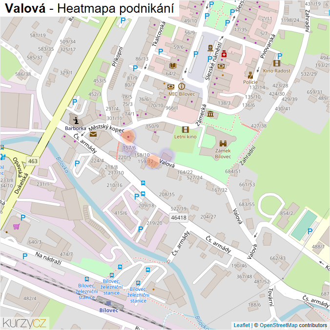 Mapa Valová - Firmy v ulici.