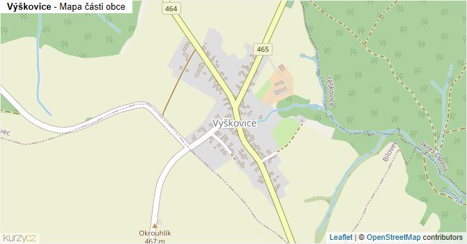Výškovice - mapa části obce