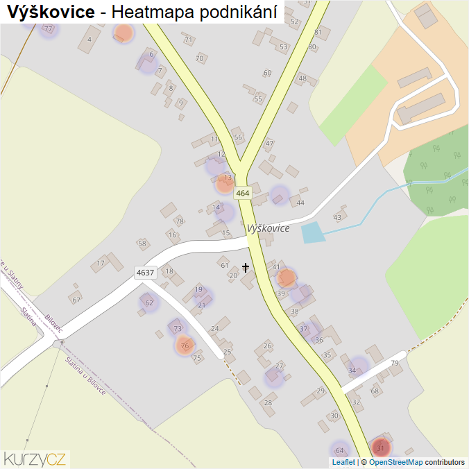 Mapa Výškovice - Firmy v části obce.