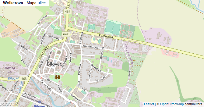 Wolkerova - mapa ulice