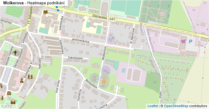 Wolkerova - mapa podnikání