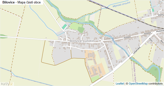 Bílovice - mapa části obce