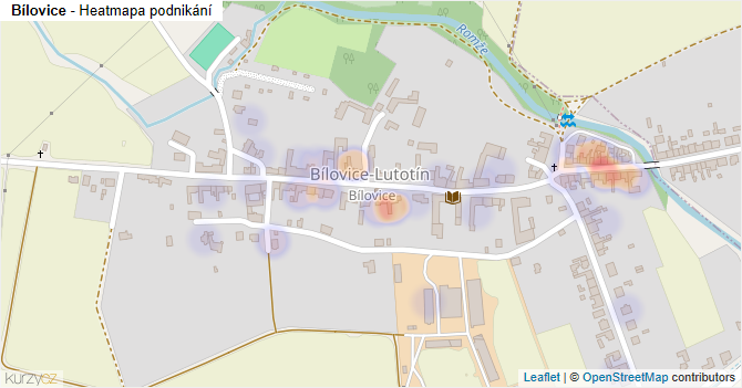 Bílovice - mapa podnikání