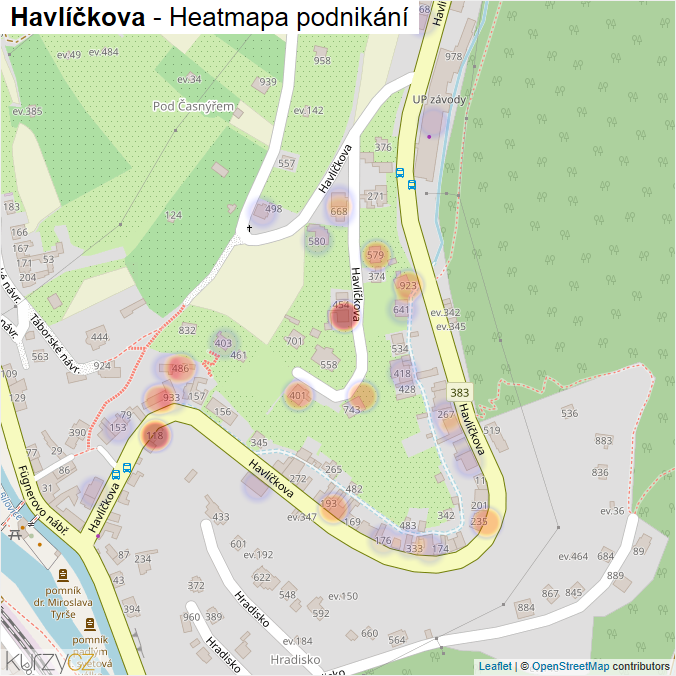 Mapa Havlíčkova - Firmy v ulici.