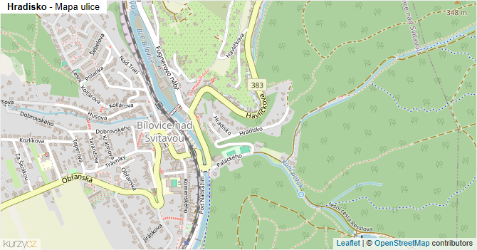 Hradisko - mapa ulice
