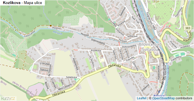 Kozlíkova - mapa ulice