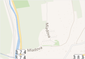 Mladova v obci Bílovice nad Svitavou - mapa ulice