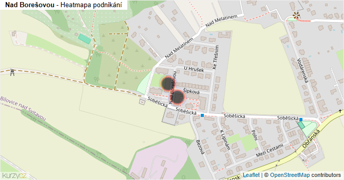 Nad Borešovou - mapa podnikání