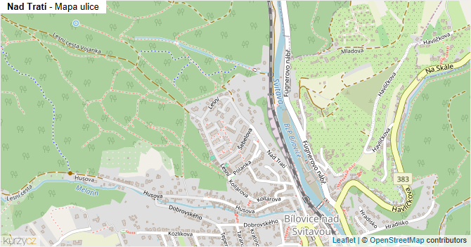 Nad Tratí - mapa ulice