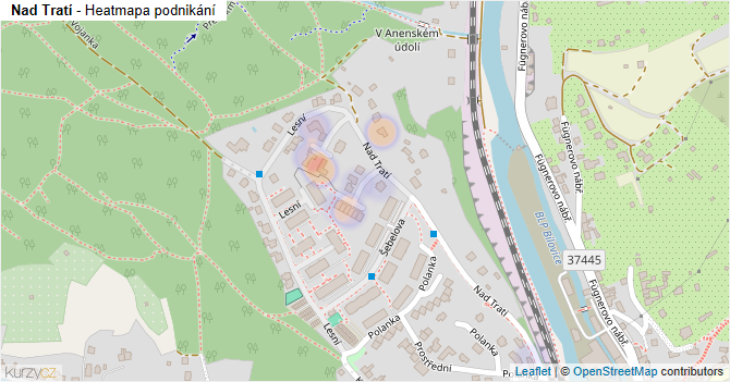 Nad Tratí - mapa podnikání