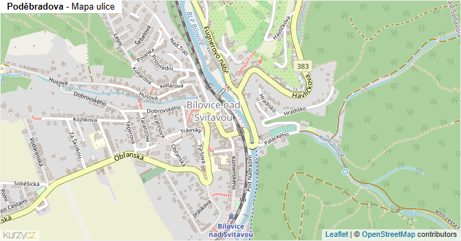 Poděbradova - mapa ulice