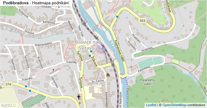 Poděbradova - mapa podnikání