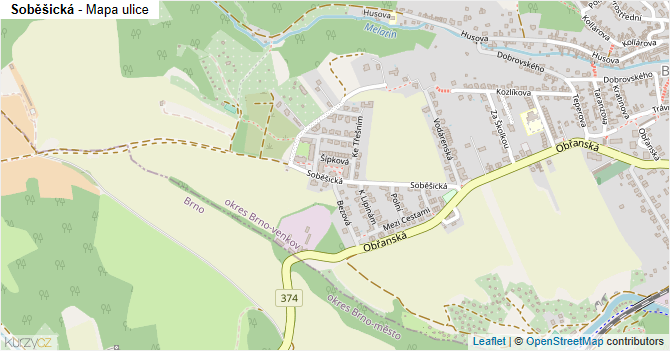 Soběšická - mapa ulice