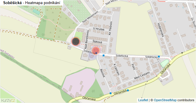 Soběšická - mapa podnikání