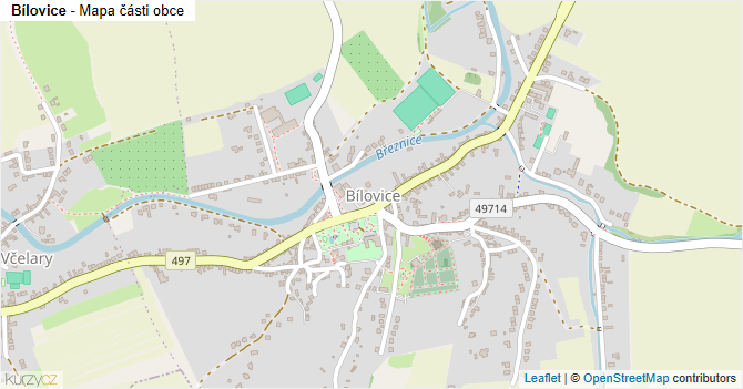 Bílovice - mapa části obce