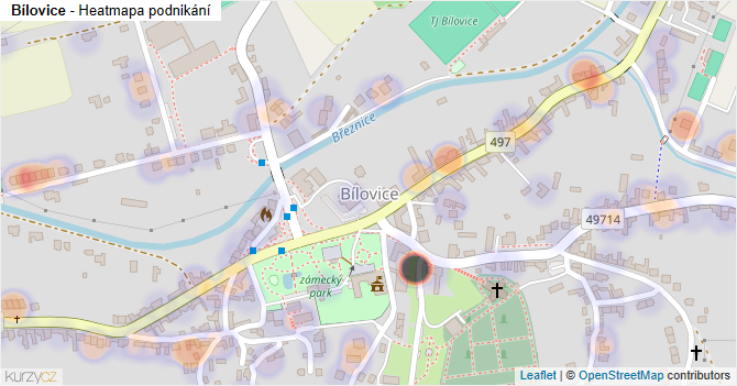 Bílovice - mapa podnikání