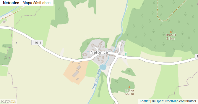 Netonice - mapa části obce