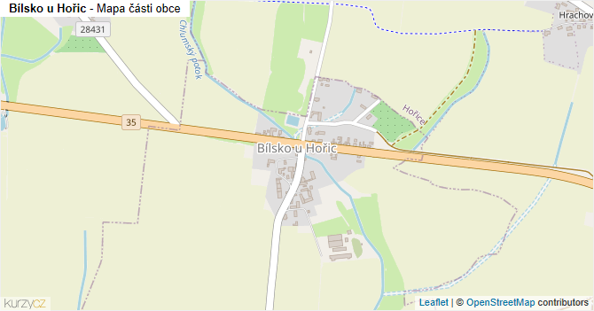 Bílsko u Hořic - mapa části obce