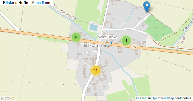 Bílsko u Hořic - mapa firem