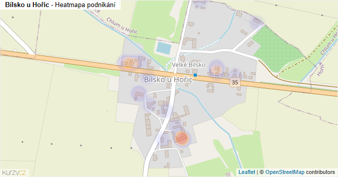 Bílsko u Hořic - mapa podnikání