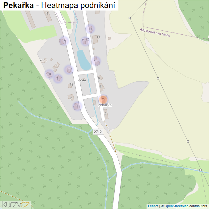 Mapa Pekařka - Firmy v části obce.