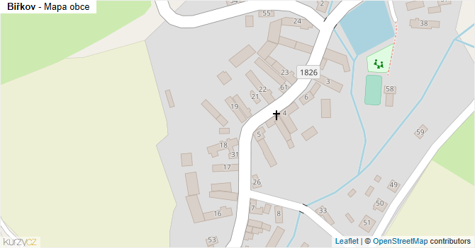 Biřkov - mapa obce