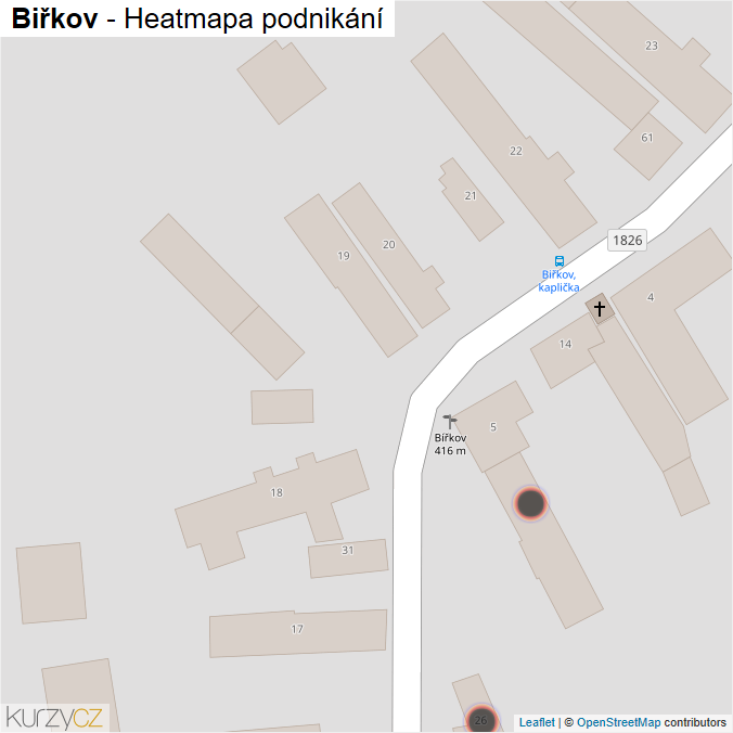 Mapa Biřkov - Firmy v obci.