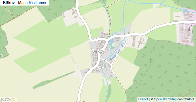 Biřkov - mapa části obce